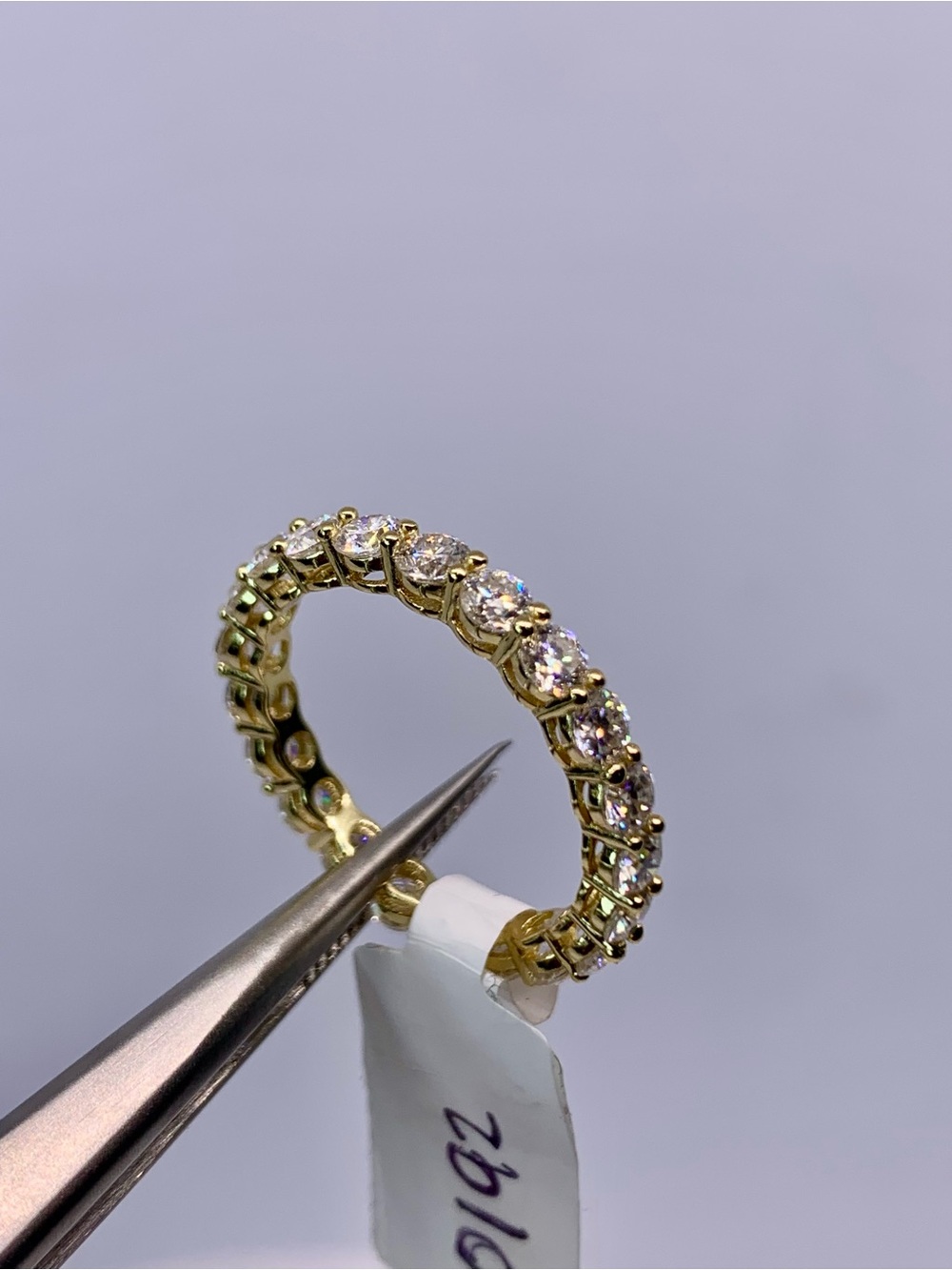 Yellow Gold Moissanite Eternity Band Infinity Anniversary Ring Wedding Band GRA - Picture 5 of 9